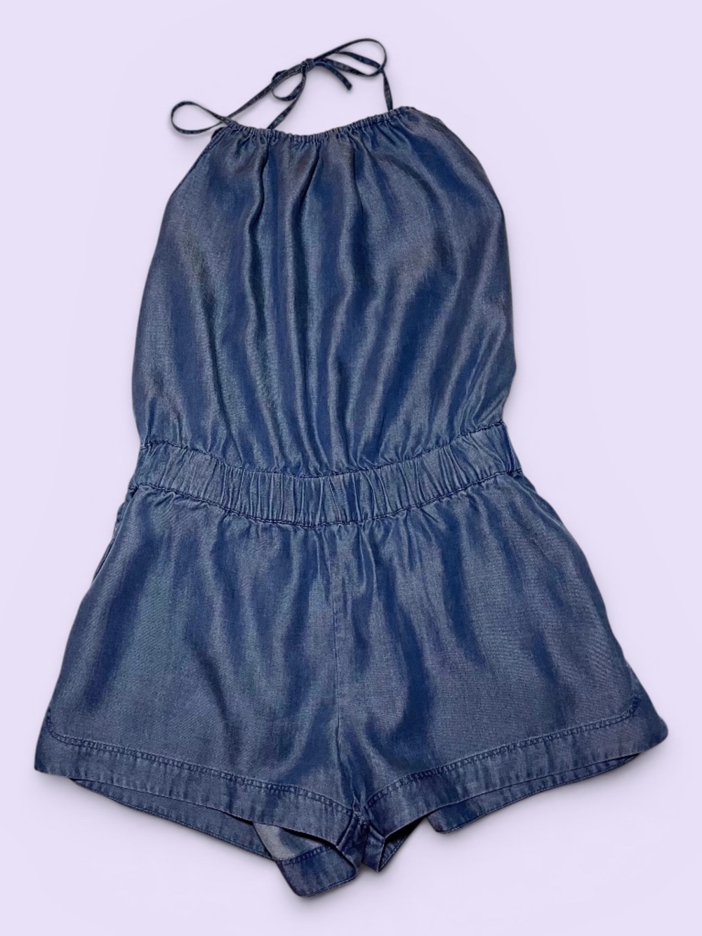 Victoria's Secret Lyocell Navy Halter Romper Size XS